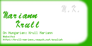 mariann krull business card